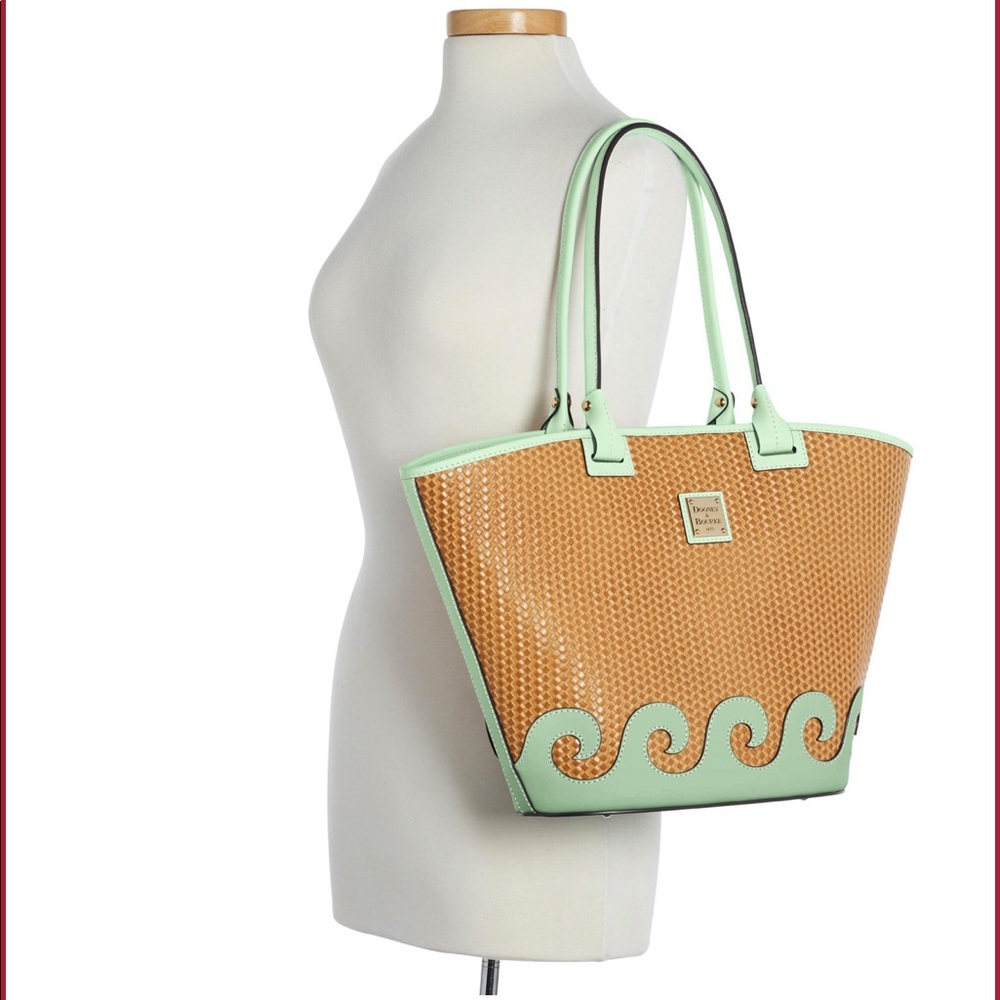Dooney & B Leather Beacon Woven Atlantic tote MINT - Picture 5 of 5